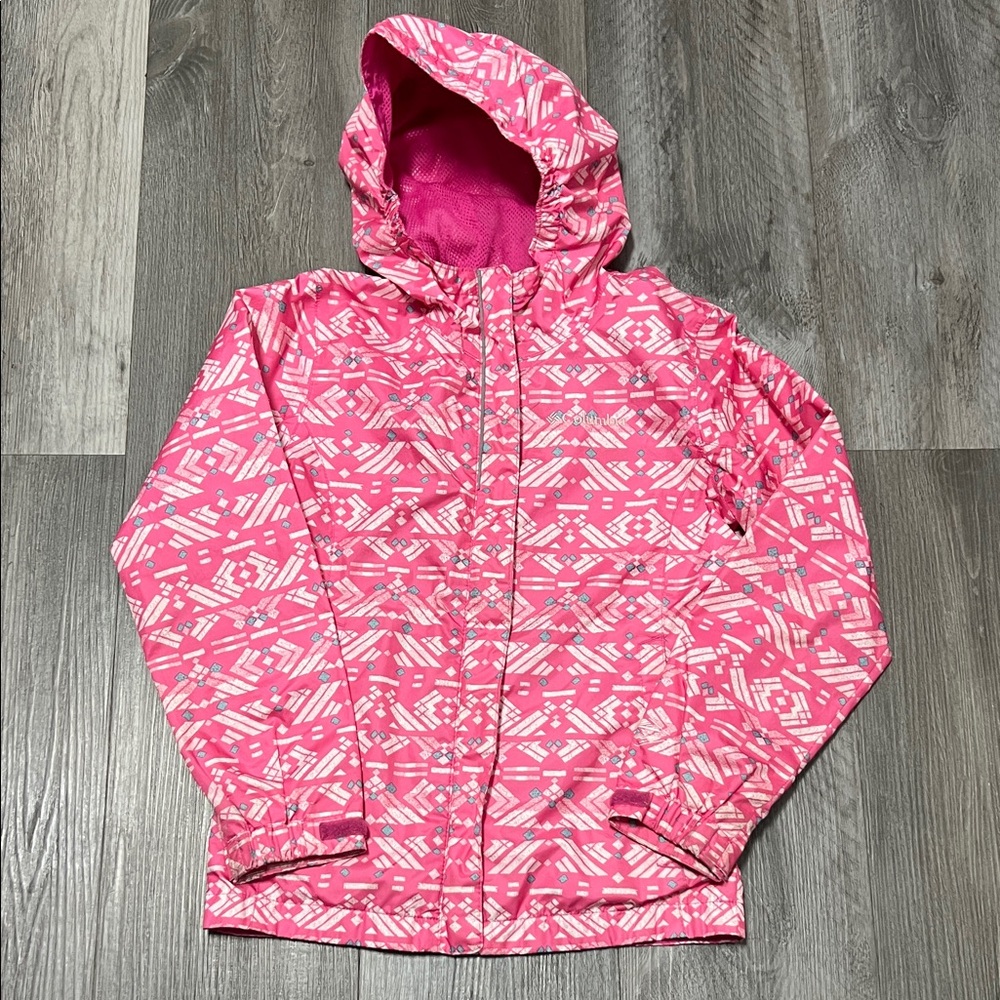 Columbia Omni-tech little girls Pink Raincoat/ size S (7/8)